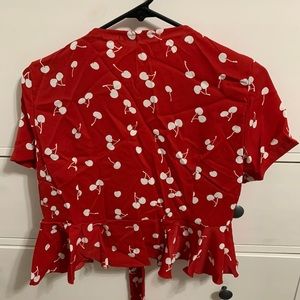 Red cropped top (wrap)